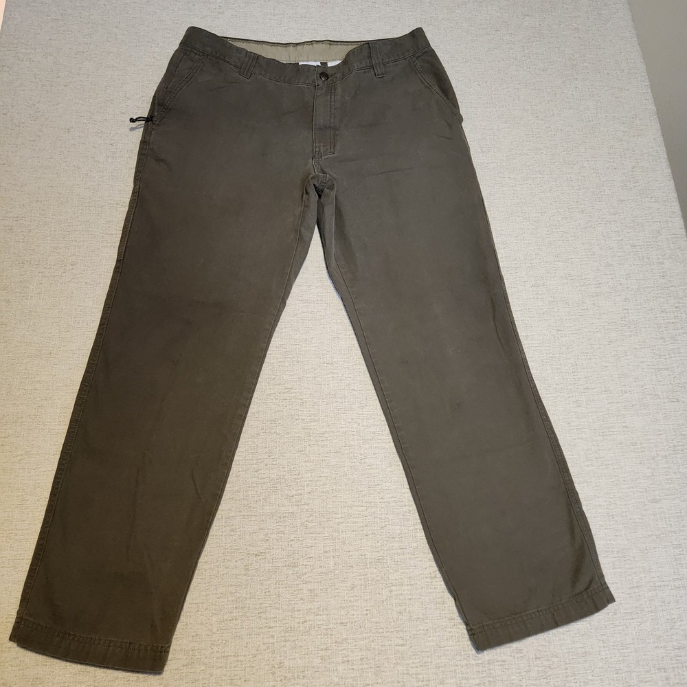 Columbia Utility Pants Mens 38x32 Olive Green Regular Fit Cotton Outdoor Hiking